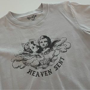 brandy melville / john galt heaven sent angel cropped t-shirt